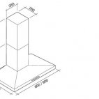 MIZAR Cappa Falmec parete 60cm. inox 800mc.