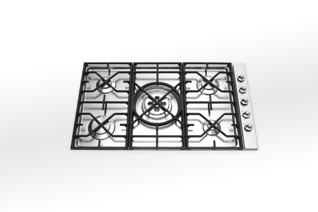 5698/4GTC-CL Alpes-Inox hob 98x56cm. 5 burners cast iron grills
