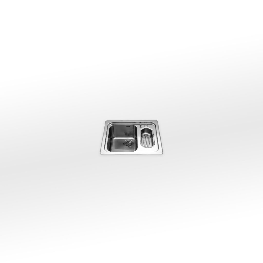 F 559/1V1B ALPES INOX Built-in sink 59x51cm 1 bowl + basin Stainless steel - Base 60