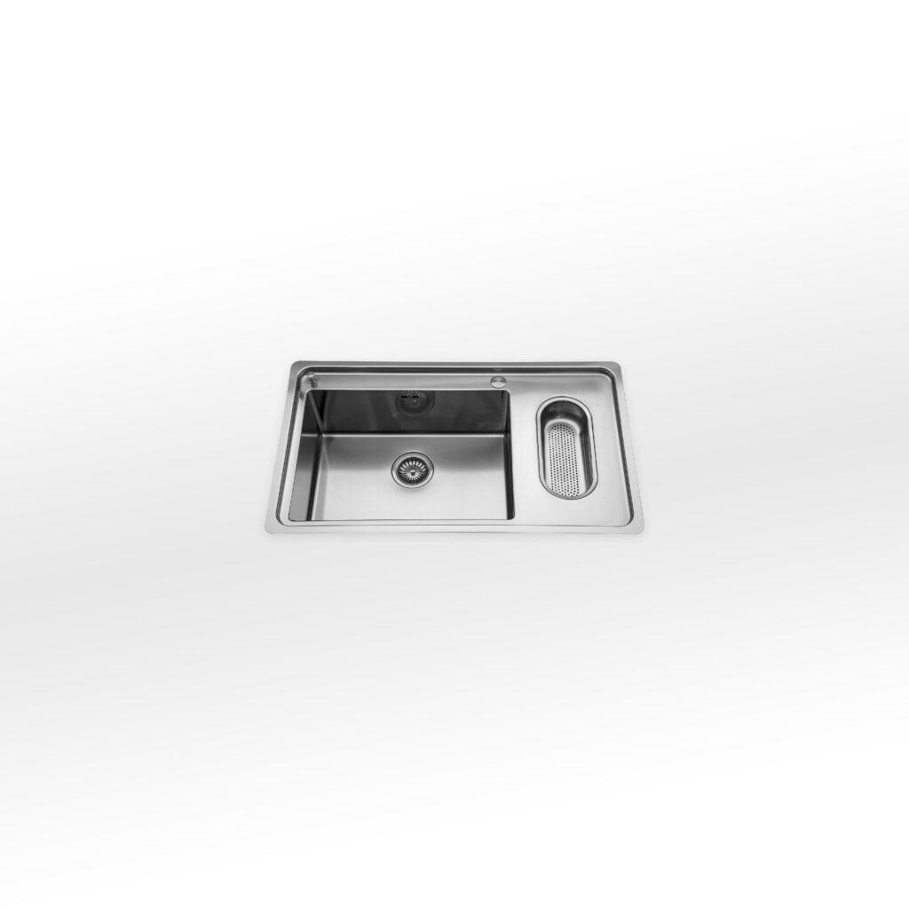 LFPS 587/1V1B AlpesInox Built-in sink 87x51cm with base basin 80