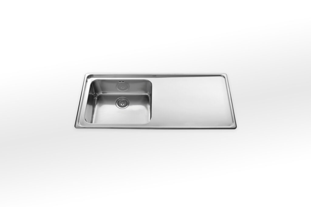 117/1V1SL | 117/1SL1V Alpex Inox Built-in sink 51x117 cm, 1 bowl radius 60 left or right and smooth slide