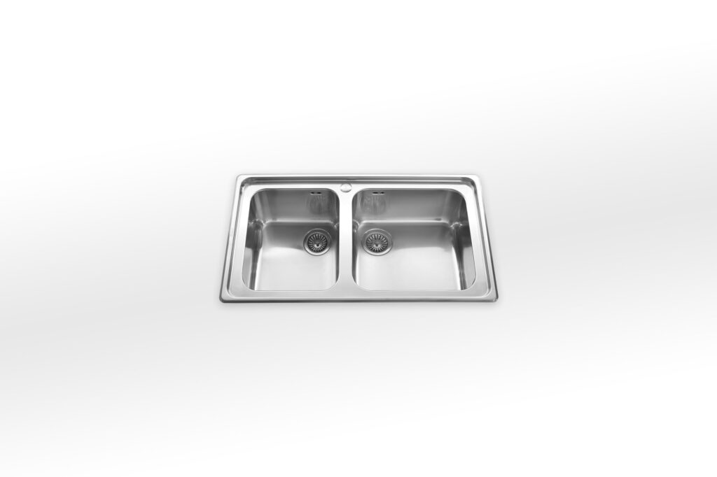 87/2VP Alpes Inox Built-in sink 51x87 cm, with two Bowls radius 60