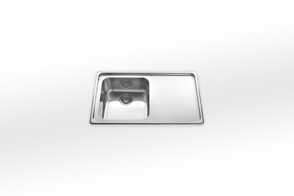 87/1V1SL | 87/1SL1V Alpes Inox Built-in sink 51x87 cm, 1 bowl radius 60 left or right and smooth slide