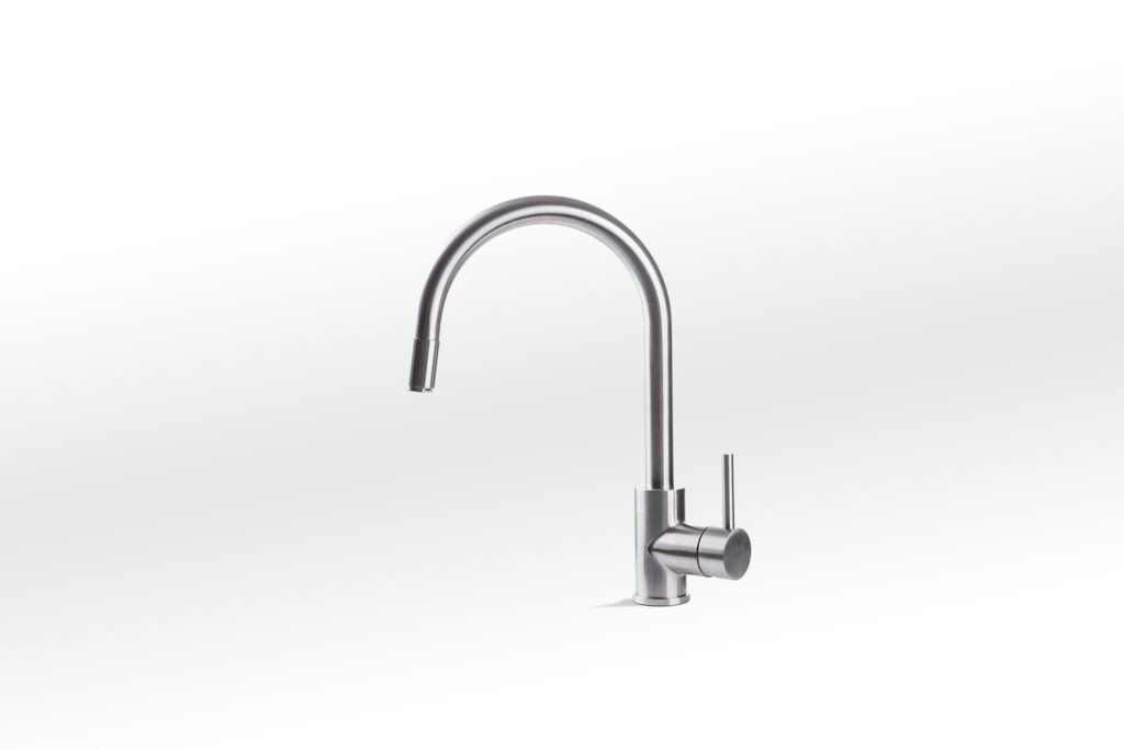 ALP45 Alpes Inox Single lever mixer with 360 degree swivel tubular spout