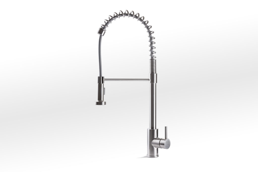 ALP48 Alpes Inox Single lever mixer with 360 degree swivel spring and spout