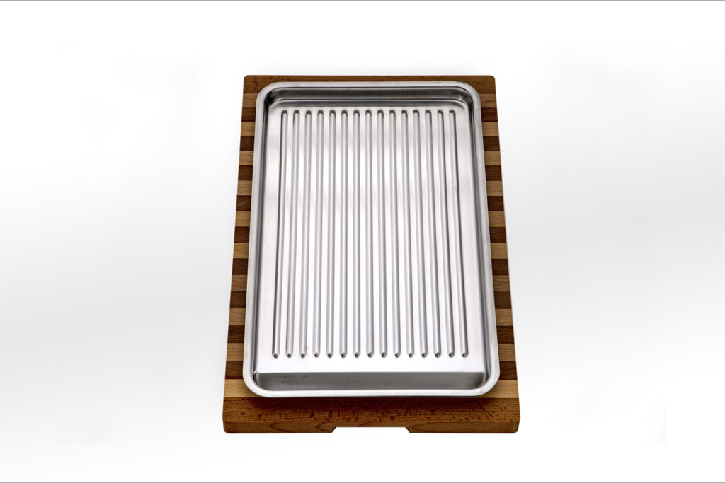 B/TP Alpes Inox Wooden Serving Board for Ribbed Cooking Plate