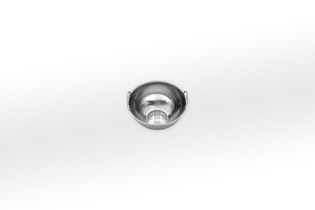 CO Ø 25 Alpes Inox Colander Ø 25 cm in AISI 304 stainless steel with silver satin finish