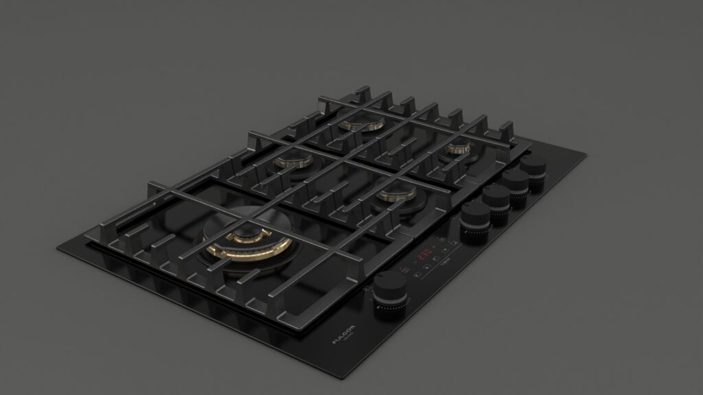 Fulgor Piano Cottura Gas 75 Nero - immagine 2