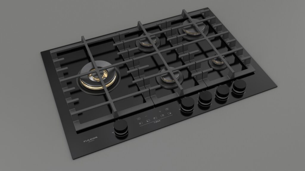 Fulgor Piano Cottura Gas 75 Nero - immagine 3