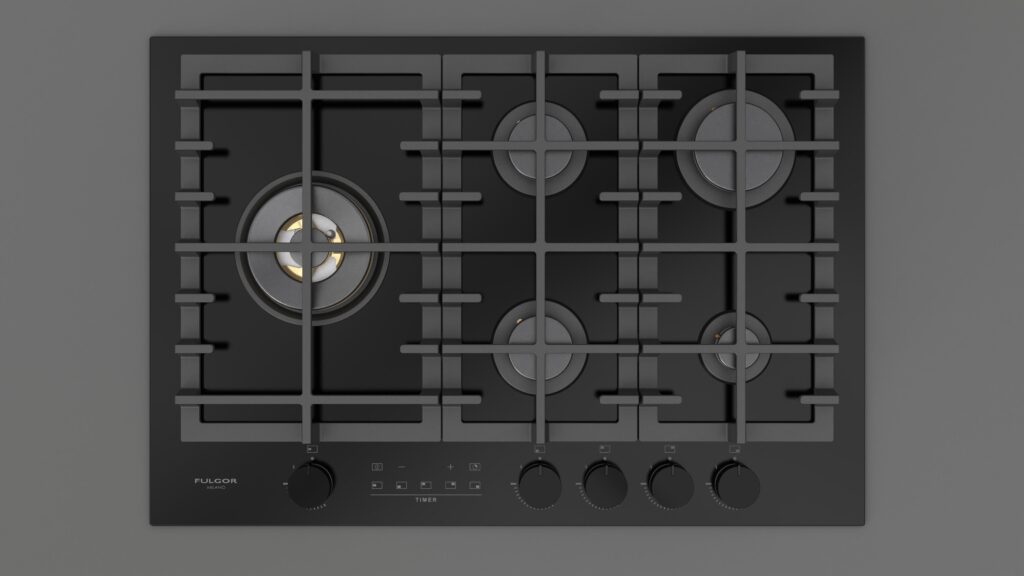 Fulgor Piano Cottura Gas 75 Nero - immagine 4