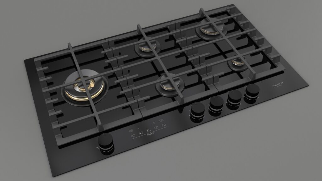 Fulgor Pianno Cottura Gas 90 Nero - immagine 3