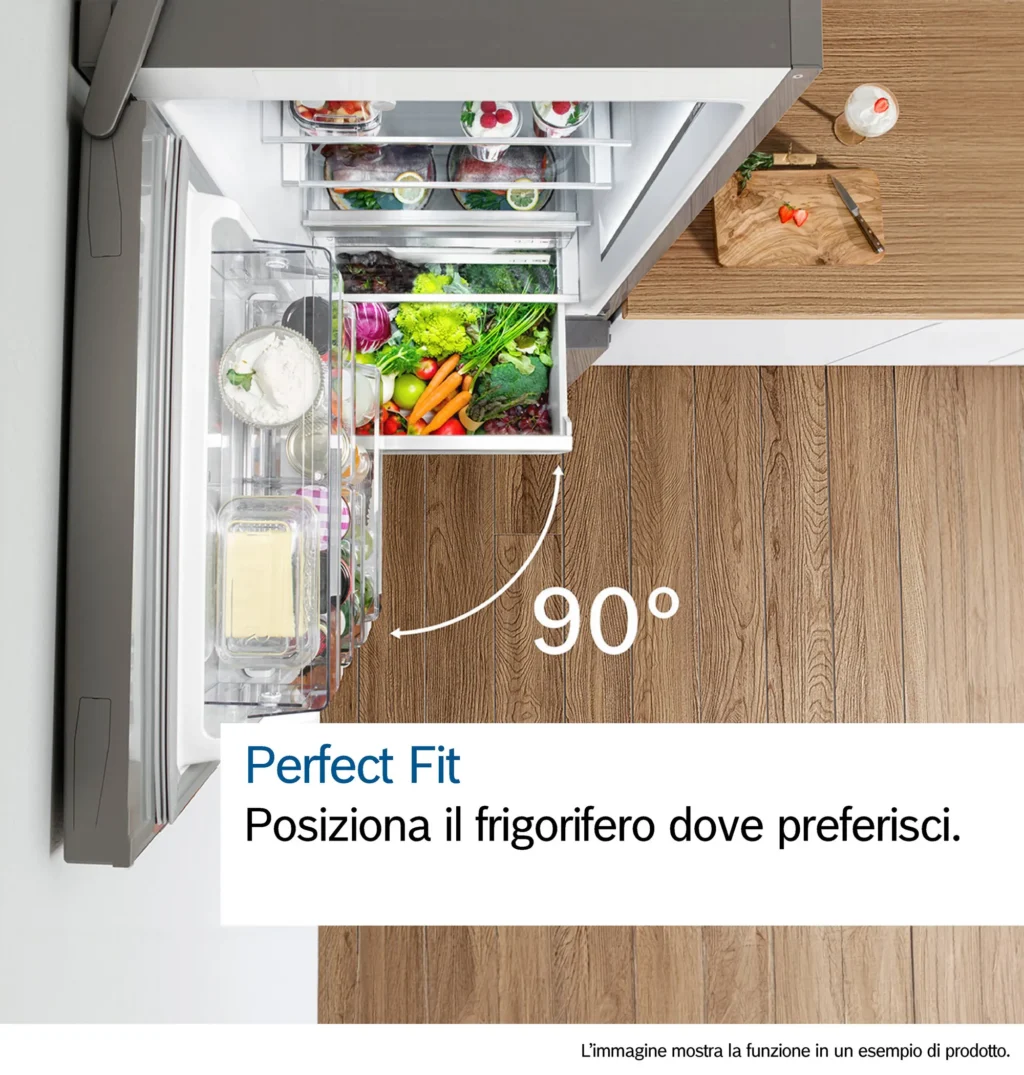 Frigorifero Bosch Serie 6 Frigo combinato da libera installazione 203 x 60 cm Acciaio spazzolato anti-impronta, Total No Frost - KGN39AIAT - immagine 6