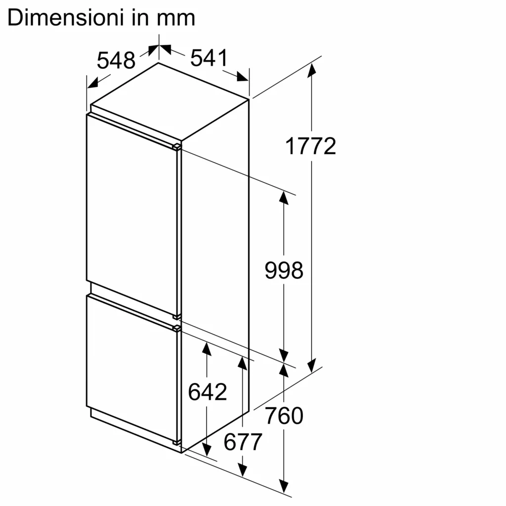 Frigorifero combinato da incasso Bosch Serie 2 177.2 x 54.1 cm - KIN86NSE0 - Image 11