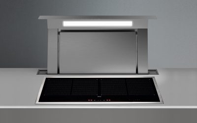Cappa downdraft a scomparsa per isola: portata d’aria, rumorosità e quote tecniche da verificare